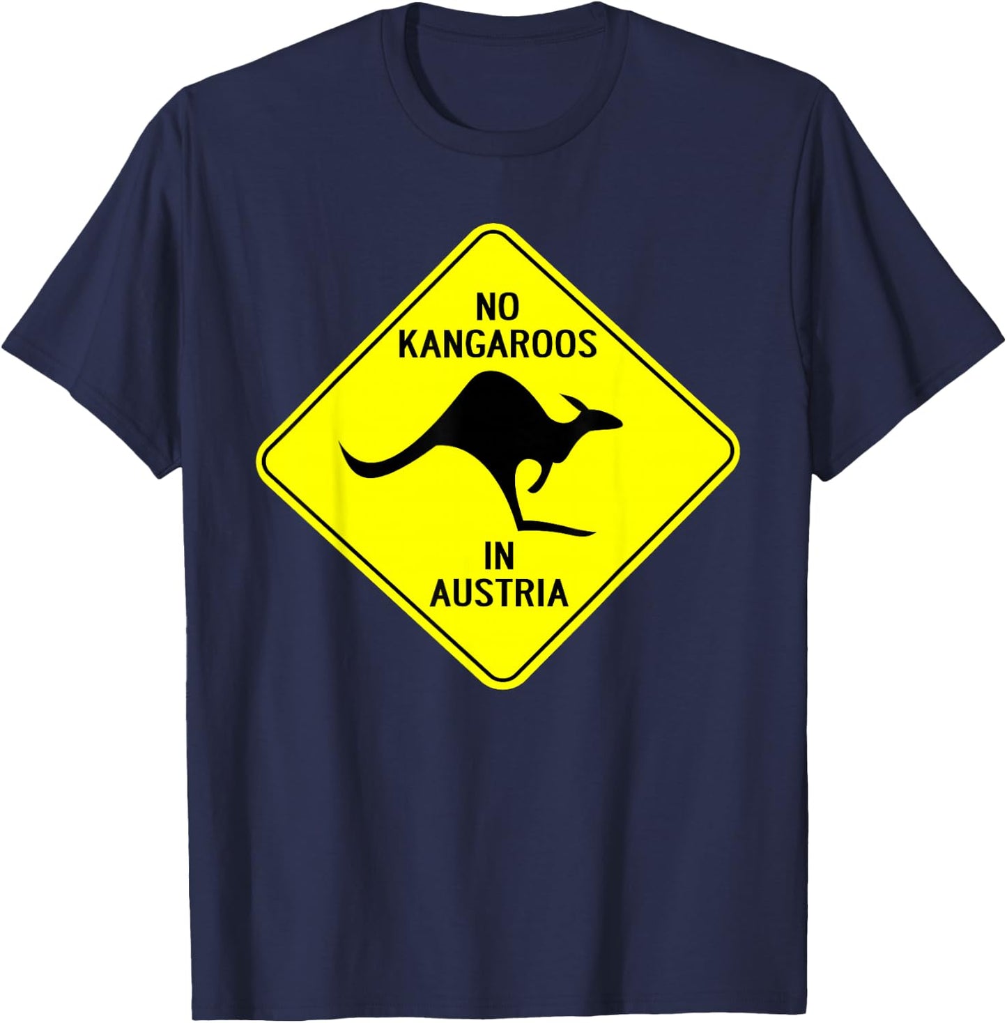 with German Text "Keine Kängurus in Austria" [, red T-Shirt - T-Shirt | Navy