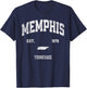 Memphis Tennessee TN Athletic Throwback Souvenir T-Shirt - T-Shirt | Navy