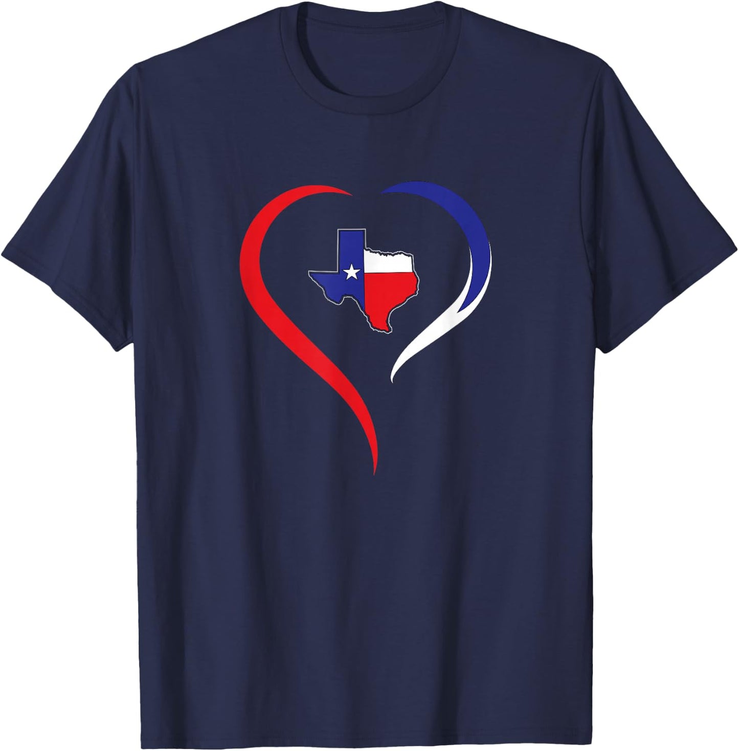 Country Western - I Love Texas And It's State Flag of Texas T-Shirt - T-Shirt | Navy