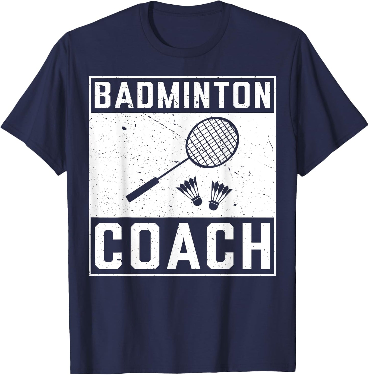 Funny Christmas Gift For Sports Amateur Badminton Coach T-Shirt - T-Shirt | Navy