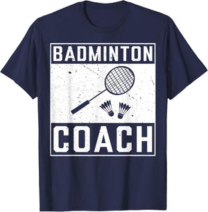Funny Christmas Gift For Sports Amateur Badminton Coach T-Shirt - T-Shirt | Navy
