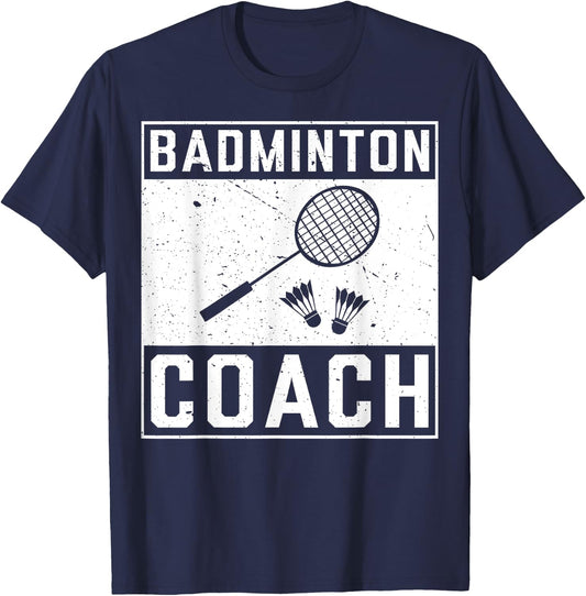 Funny Christmas Gift For Sports Amateur Badminton Coach T-Shirt - T-Shirt | Navy