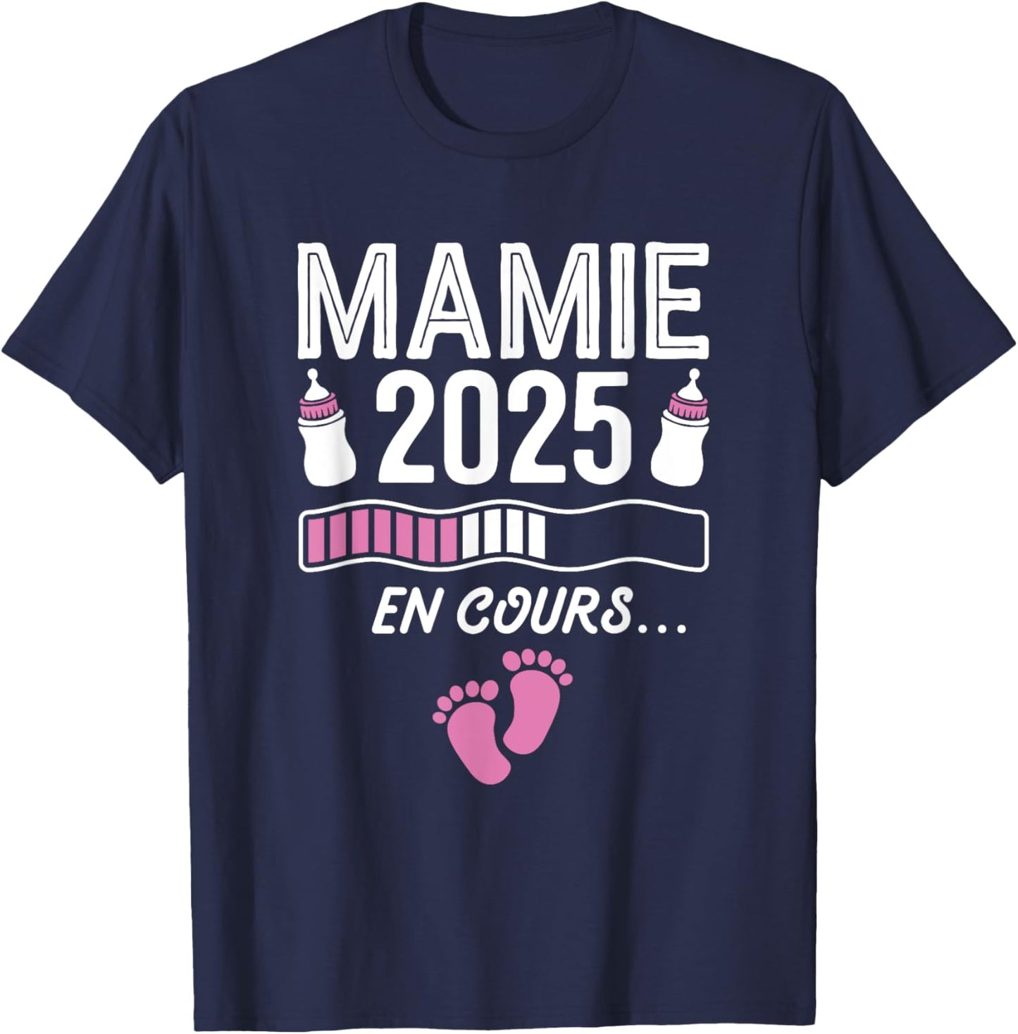 Granny In Progress 2025 Announcement Pregnancy Future Granny 2025 , Black, S T-Shirt - T-Shirt | Navy