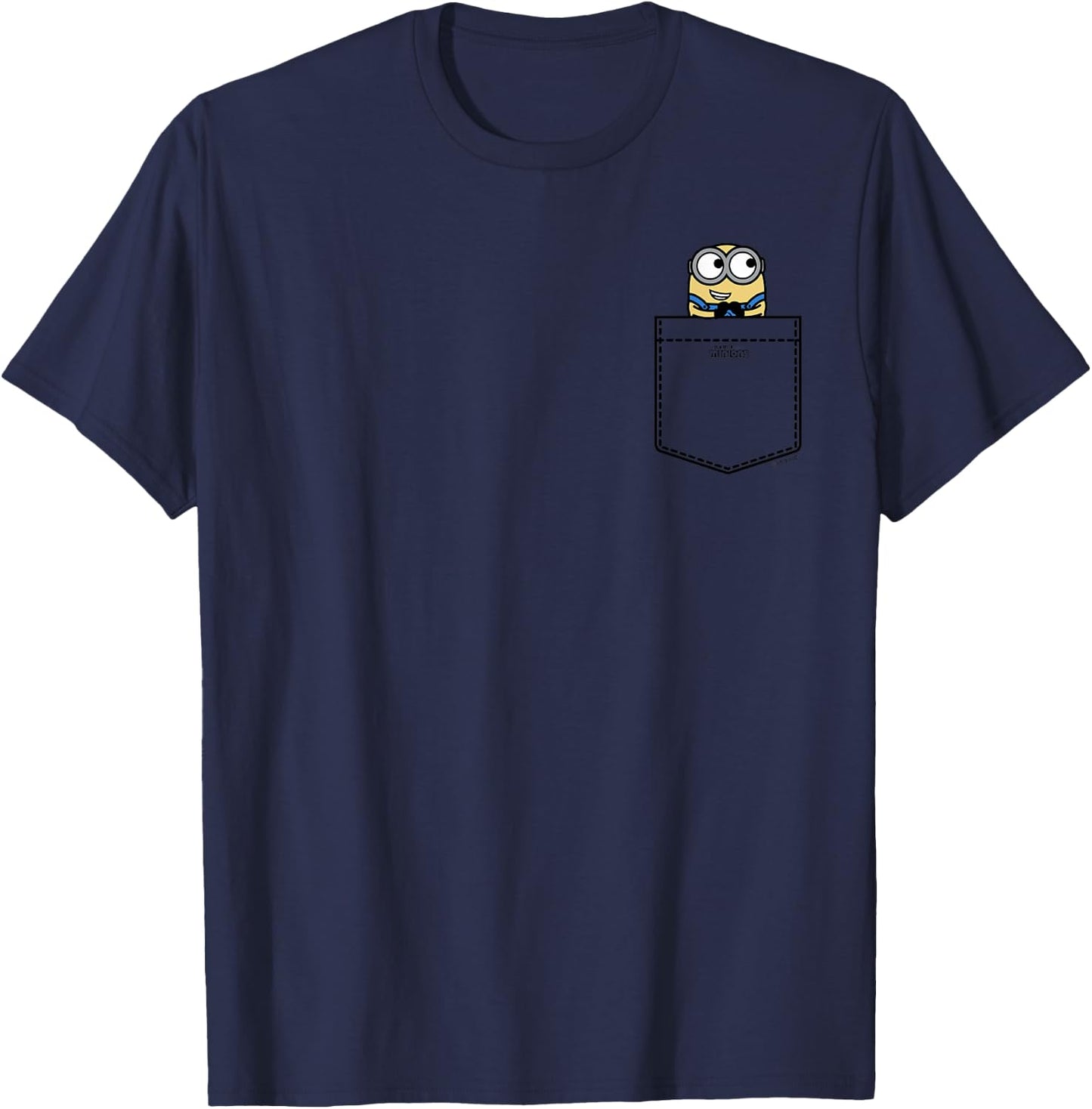 Minions Bob Mischievous Smile Pocket Hit , gray T-Shirt - T-Shirt | Navy