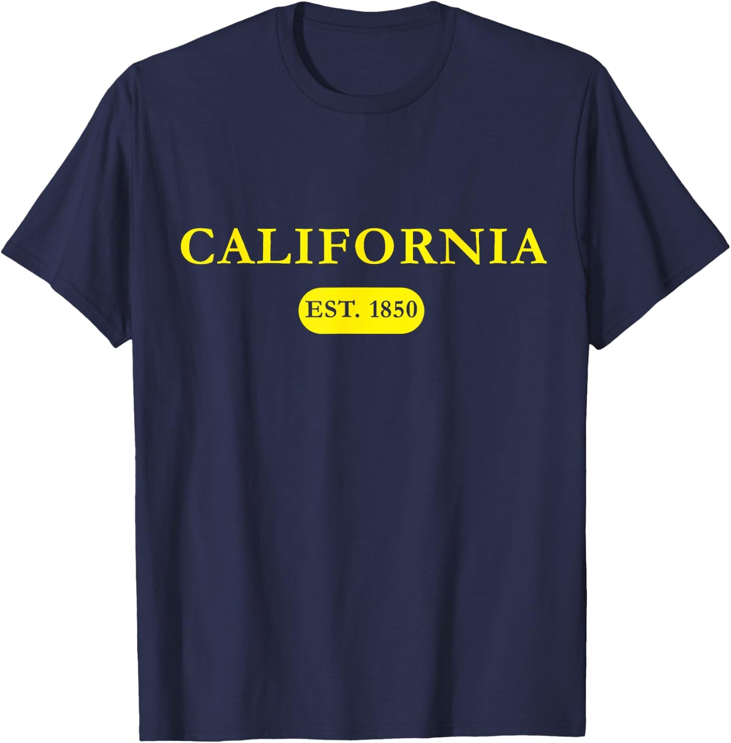 California Established in 1850 Gold Text T-Shirt - T-Shirt | Navy