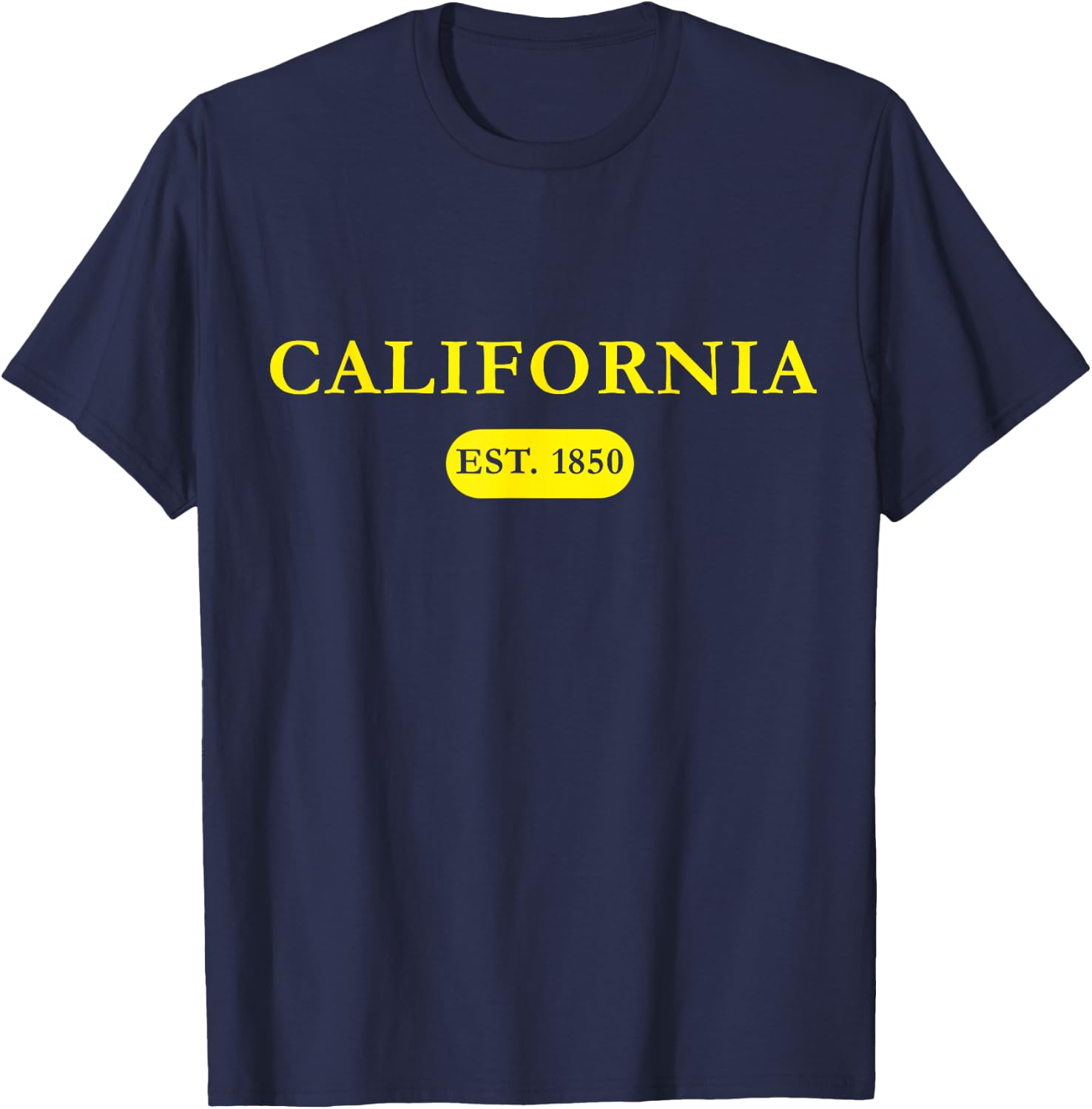 California Established in 1850 Gold Text T-Shirt - T-Shirt | Navy