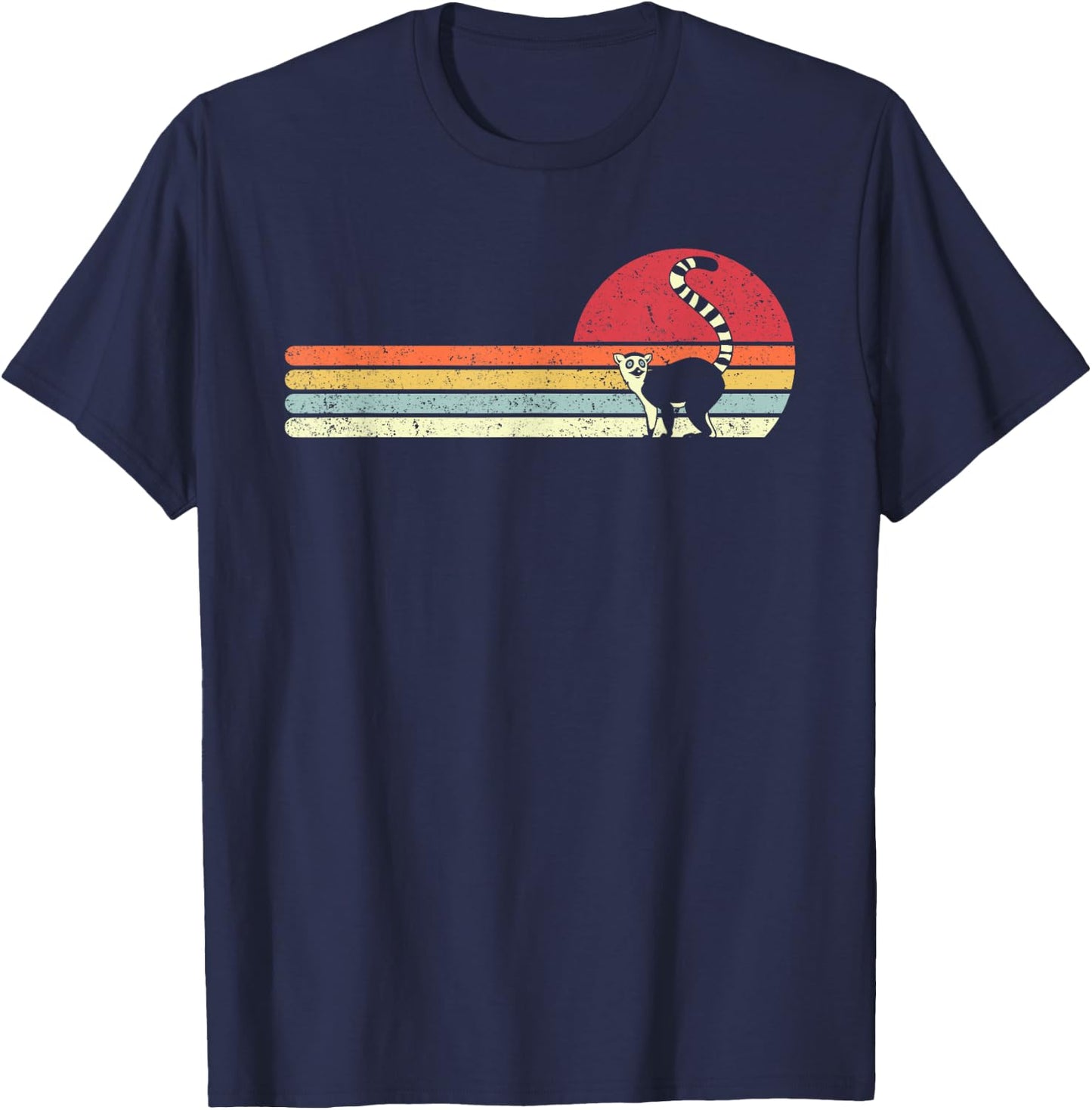 Lemur, Lemuren Vintage Shirt T-Shirt - T-Shirt | Navy