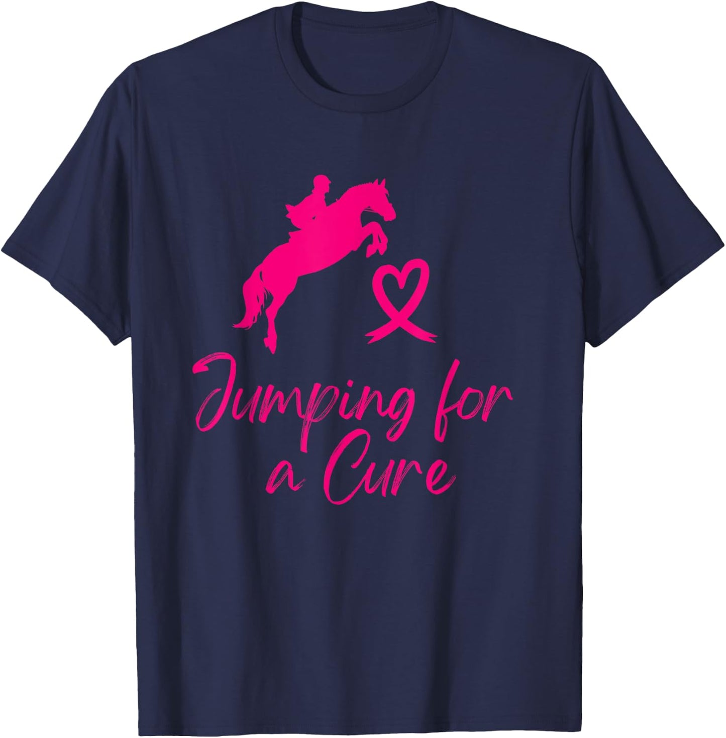 Willow Gate Breast Cancer Awareness - Women's Adults - Black - Small - Short Sleeve - Classic Fit - - Horse Themed - Breast Cancer Awareness Themed Original Stylish T-Shirt - T-Shirt | Navy