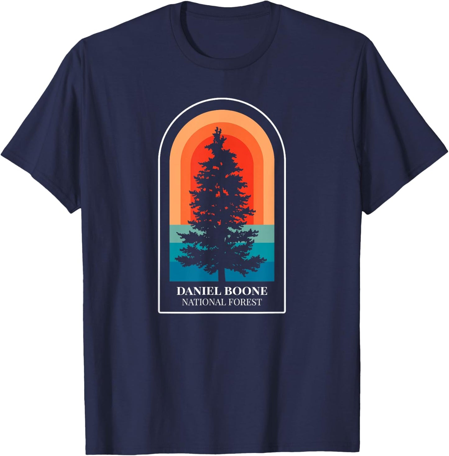 Retro Daniel Boone National Forest Kentucky Hiking T-Shirt - T-Shirt | Navy