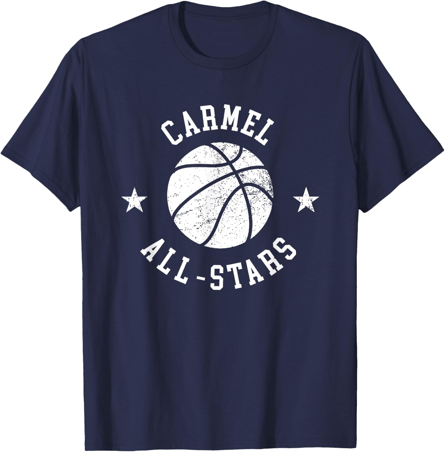 Carmel Vintage All-Stars Retro 80s Basketball T-Shirt - T-Shirt | Navy