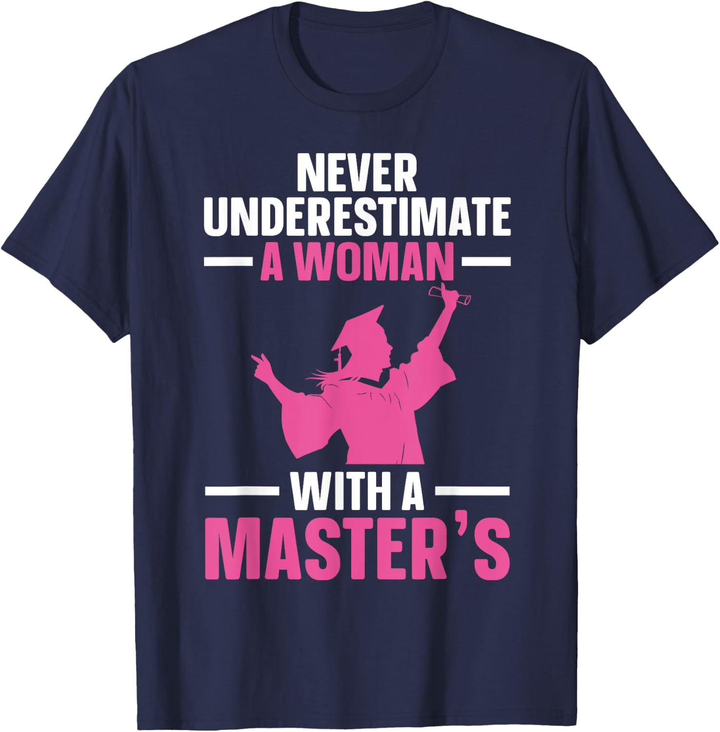 Masters Degree Graduation Art Girls Masters Degree T-Shirt - T-Shirt | Navy