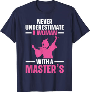 Masters Degree Graduation Art Girls Masters Degree T-Shirt - T-Shirt | Navy