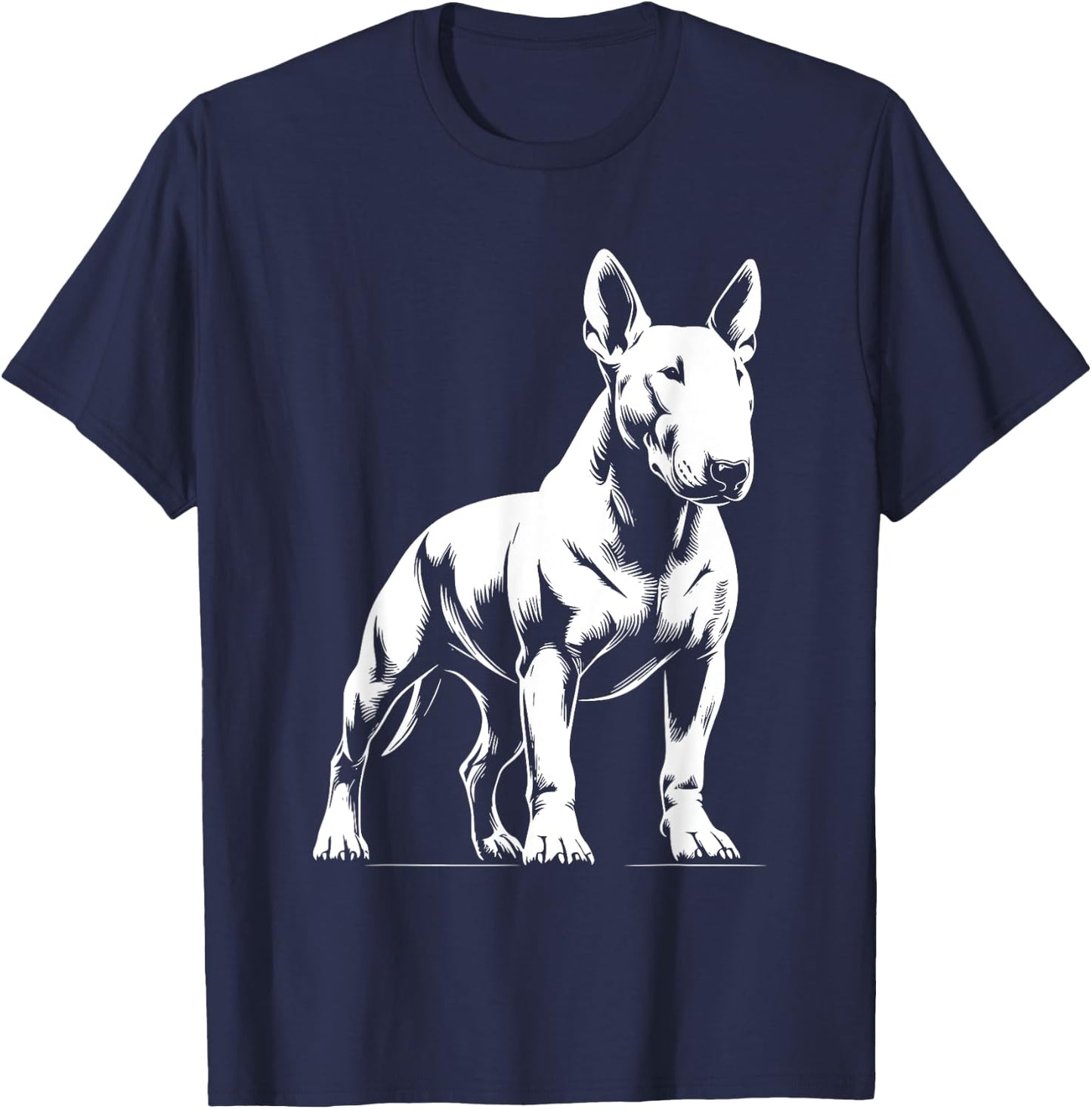 Dog Dad Mom Lover – Monochromatischer Bullterrier T-Shirt - T-Shirt | Navy
