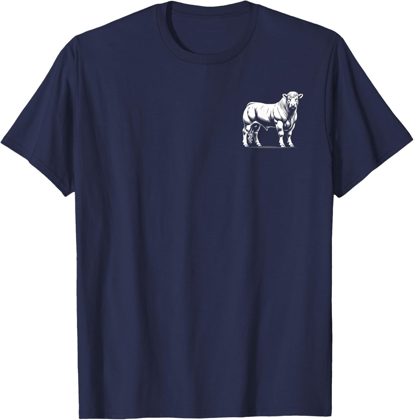 Cow Farmer Breeder - Monochromatic Charolais Cattle T-Shirt - T-Shirt | Navy