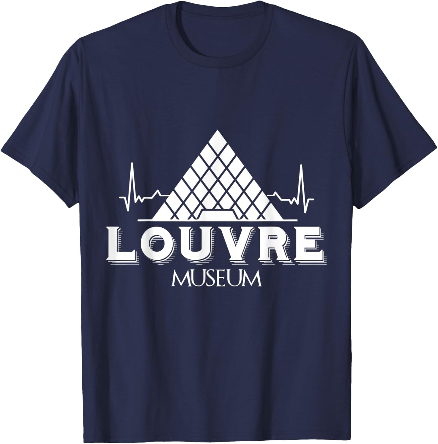 Louvre Museum Heartbeat from Paris France T-Shirt - T-Shirt | Navy