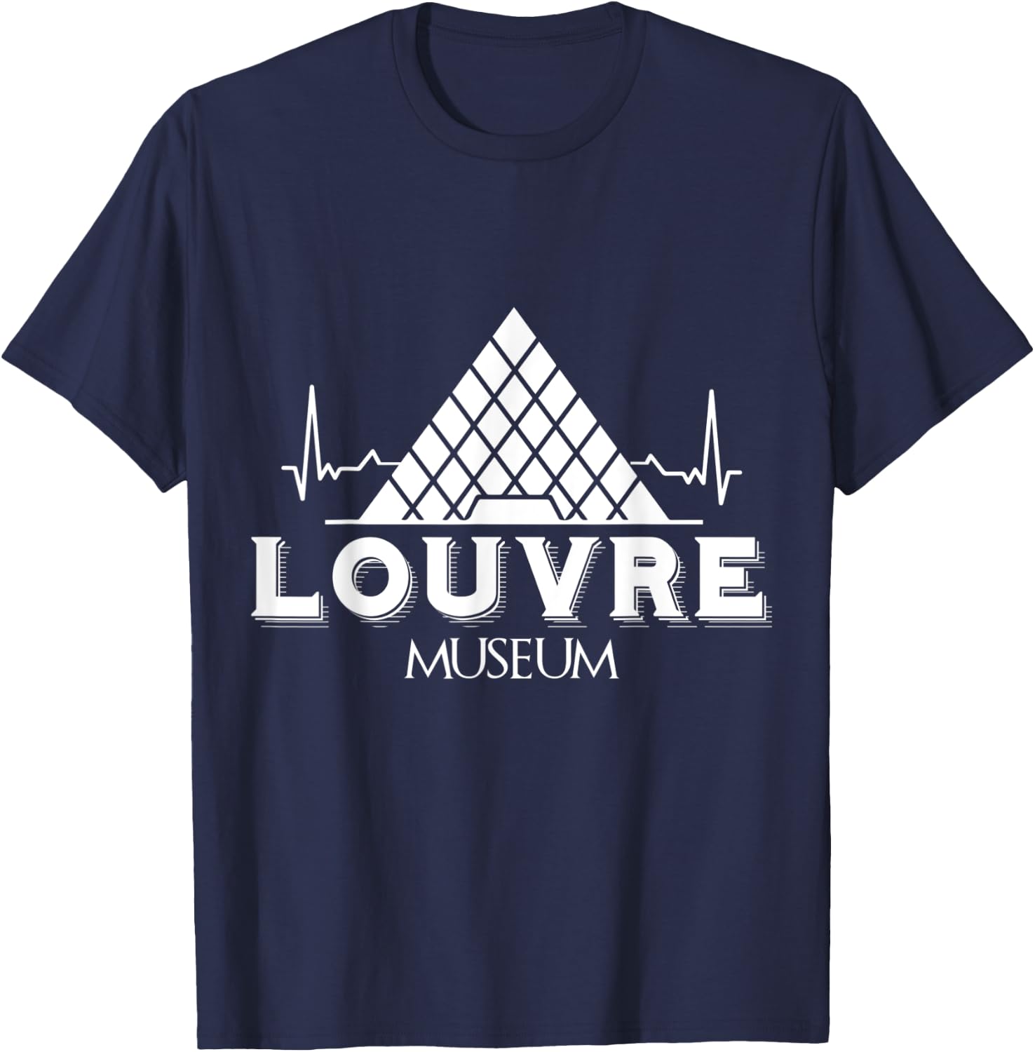 Louvre Museum Heartbeat from Paris France T-Shirt - T-Shirt | Navy
