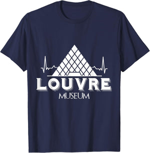 Louvre Museum Heartbeat from Paris France T-Shirt - T-Shirt | Navy