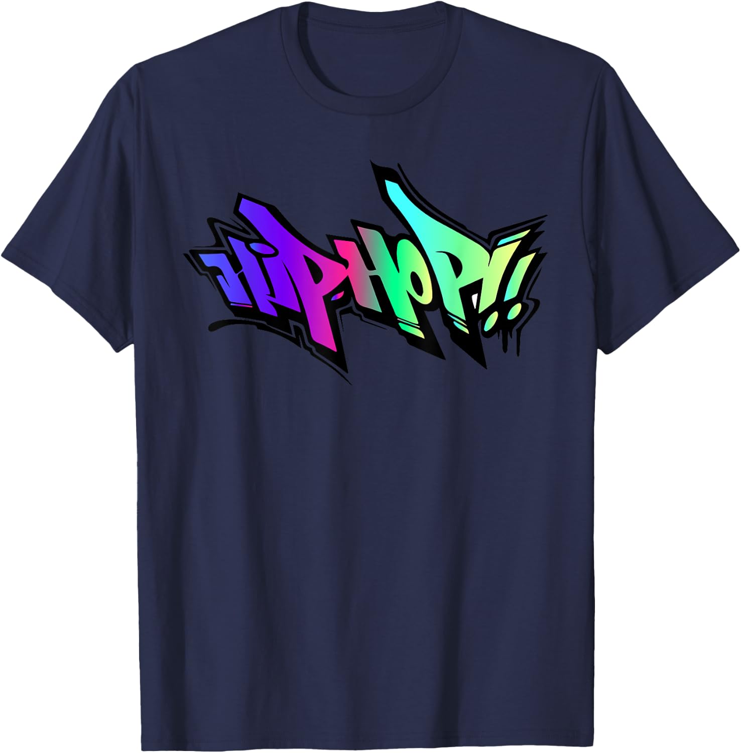 Love Hip Hop Rap Musik, Musiker, cool, regenbogenfarben, bunt T-Shirt - T-Shirt | Navy