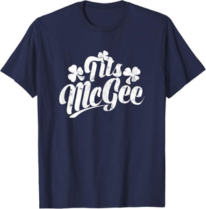 Tits McGee Vintage St. Patrick's Day Funny Shamrocks Retro T-Shirt - T-Shirt | Navy