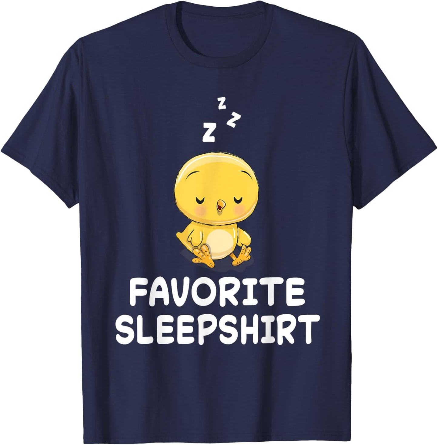 Chick Chicken Nap Sleeping Sleep Pajama Nightgown T-Shirt - T-Shirt | Navy