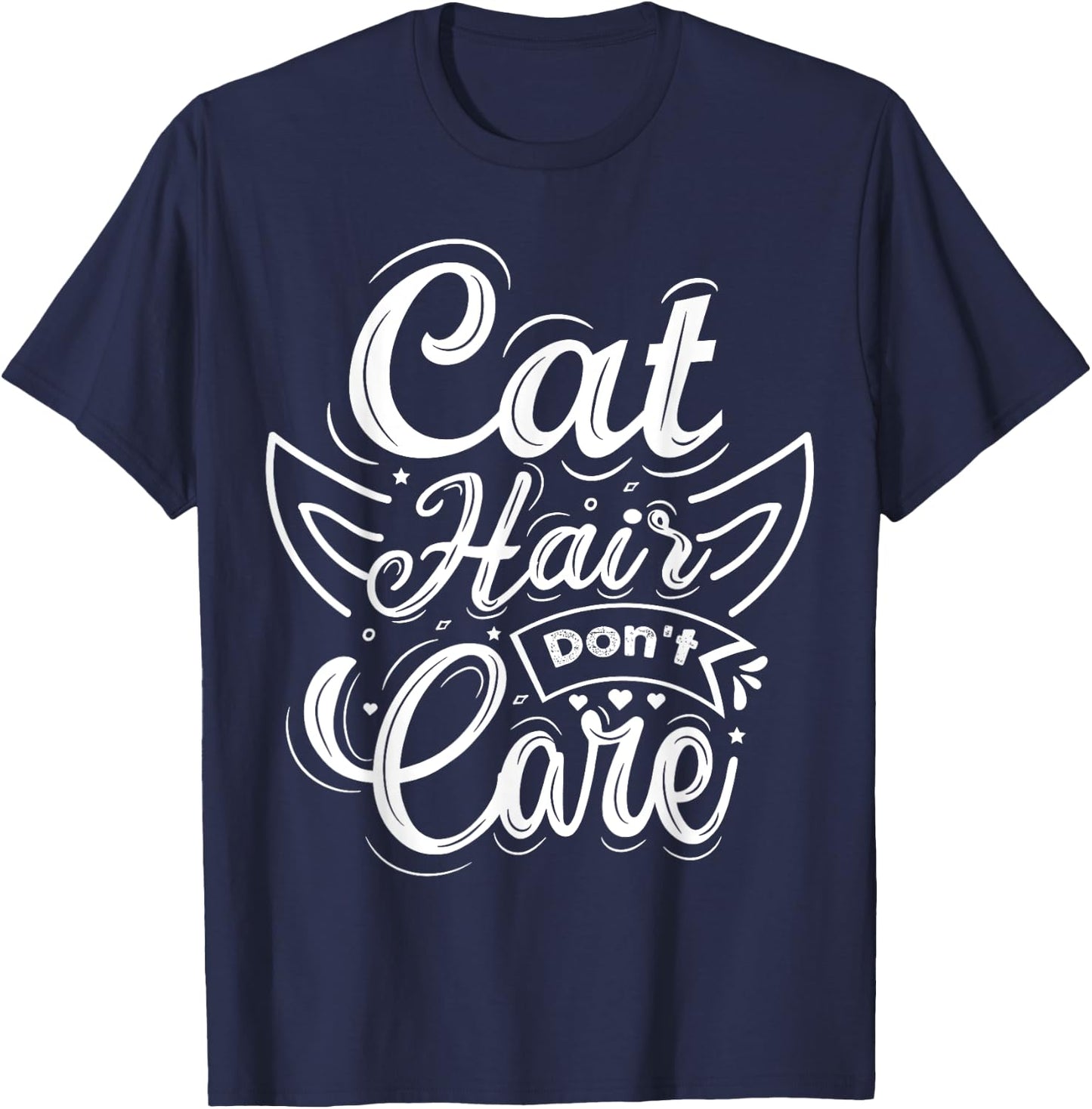 Cat Hair Don't Care Women Kids T-Shirt - T-Shirt | Navy