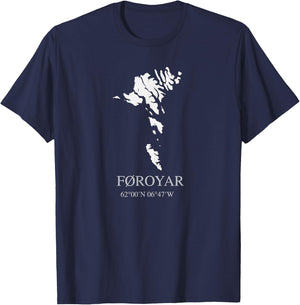 Faroe Islands Shirt - Faroe Islands Shirt With Map T-Shirt - T-Shirt | Navy