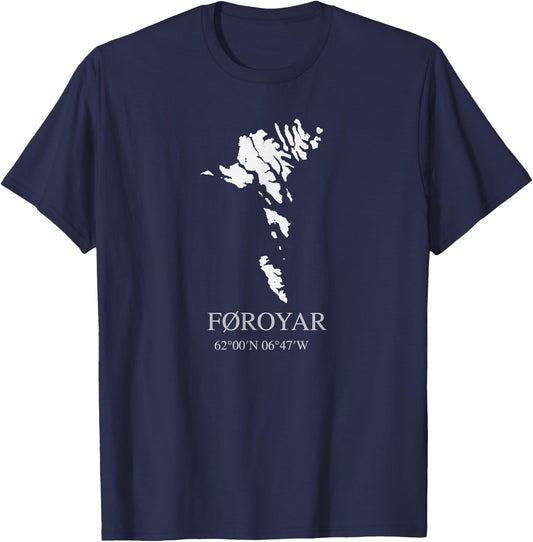 Faroe Islands Shirt - Faroe Islands Shirt With Map T-Shirt - T-Shirt | Navy