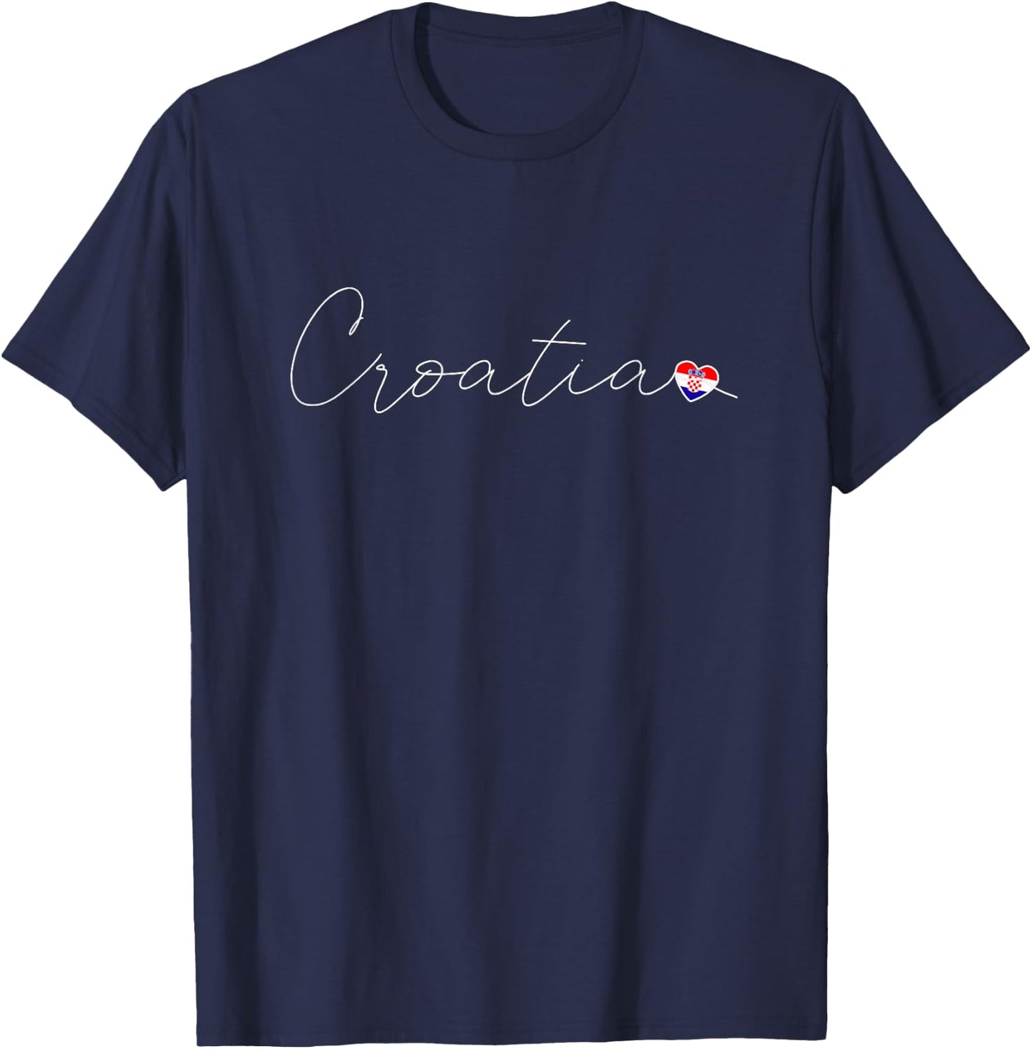 Hrvatska Liebe Kroatische Flagge und Herz auf Kroatien T-Shirt - T-Shirt | Navy