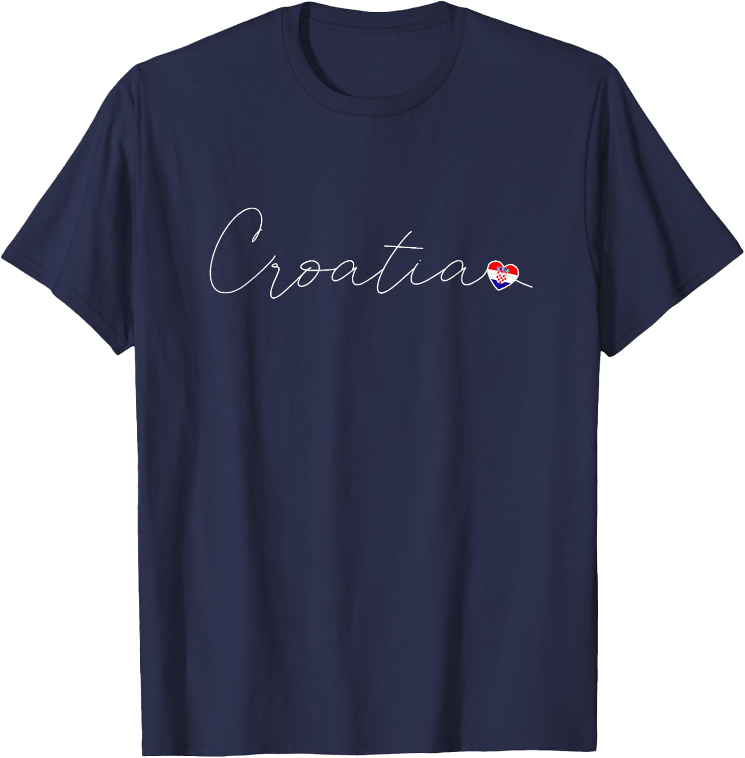 Hrvatska Liebe Kroatische Flagge und Herz auf Kroatien T-Shirt - T-Shirt | Navy