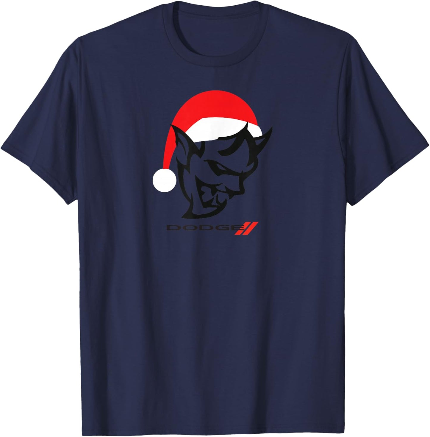 Dodge Demon Santa Hat Red T-Shirt - T-Shirt | Navy