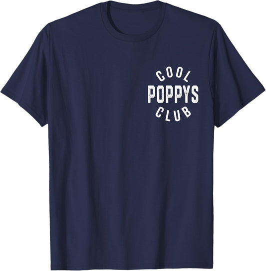 Cool Poppys Club Retro Vintage Graphic T-Shirt - T-Shirt | Navy