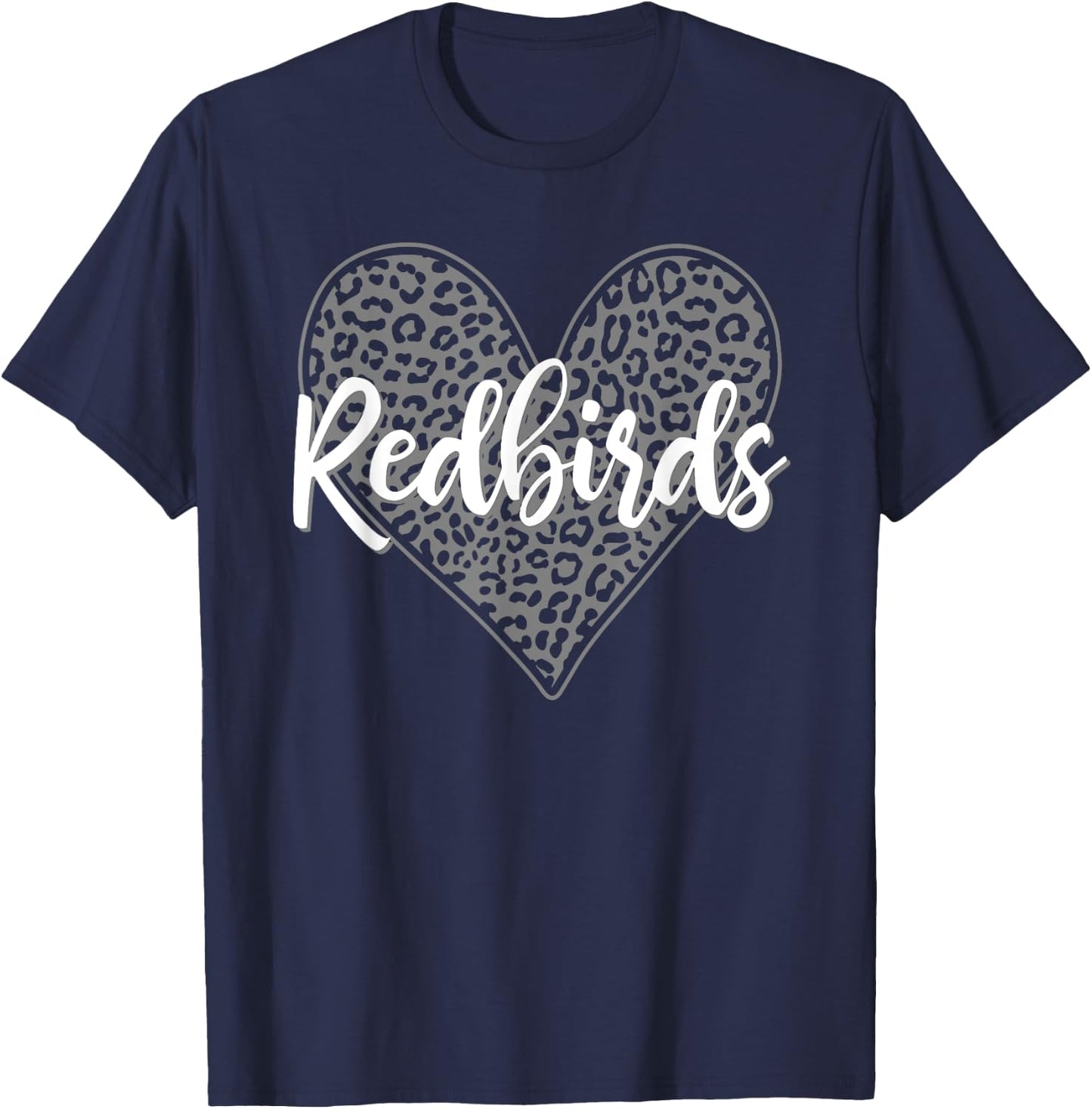 Redbirds Alton Leopard Heart Pattern HS T-Shirt - T-Shirt | Navy