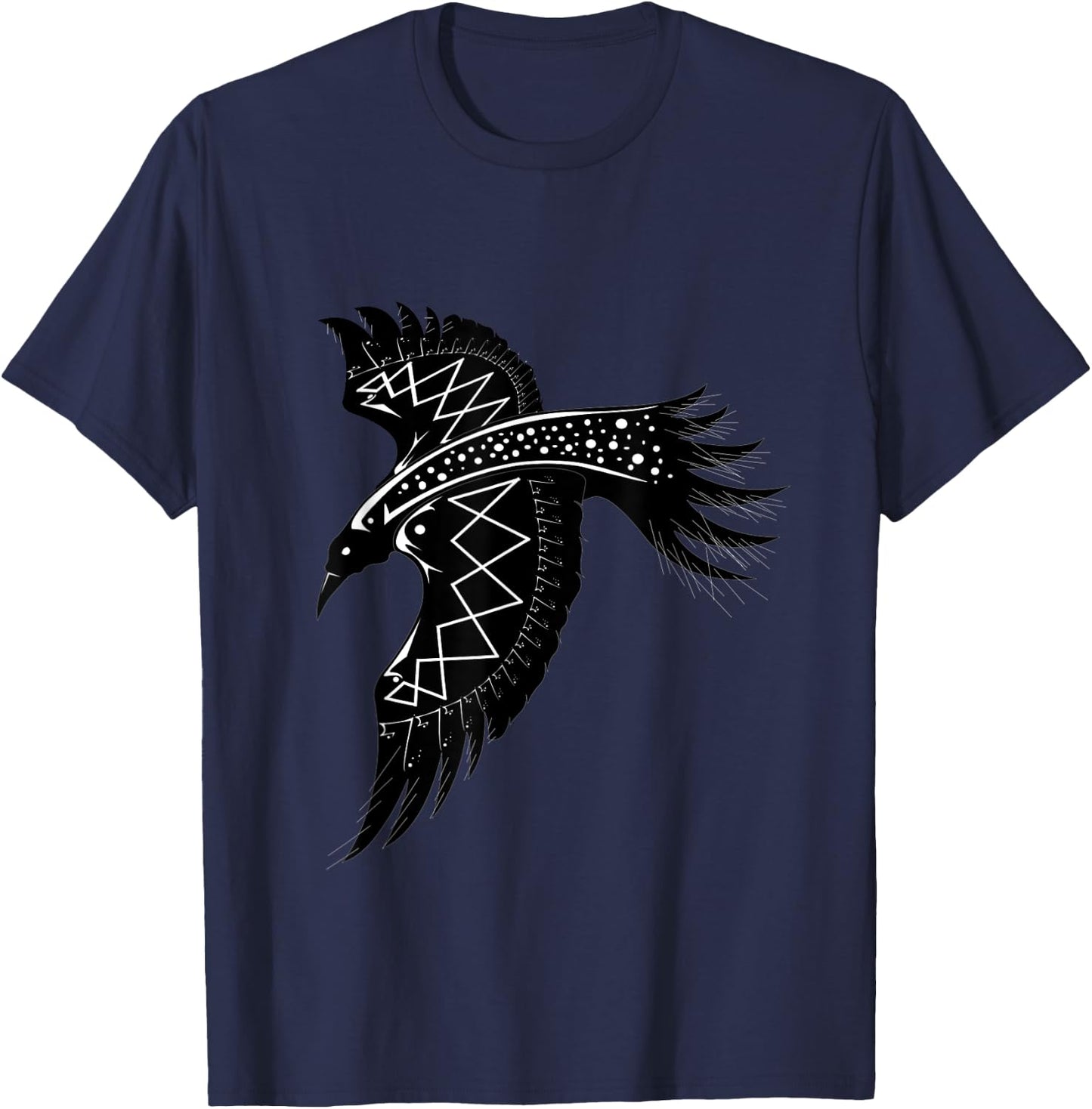 Crow Raven Norse Viking style Gift Vikings lover T-Shirt - T-Shirt | Navy