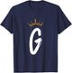 Queen King Letter G - Favorite Letter With Crown Alphabet T-Shirt - T-Shirt | Navy