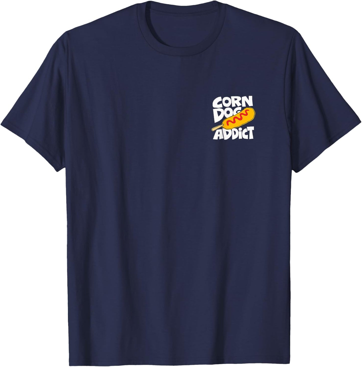 Corn Dog Minimalist Badge Patch T-Shirt - T-Shirt | Navy