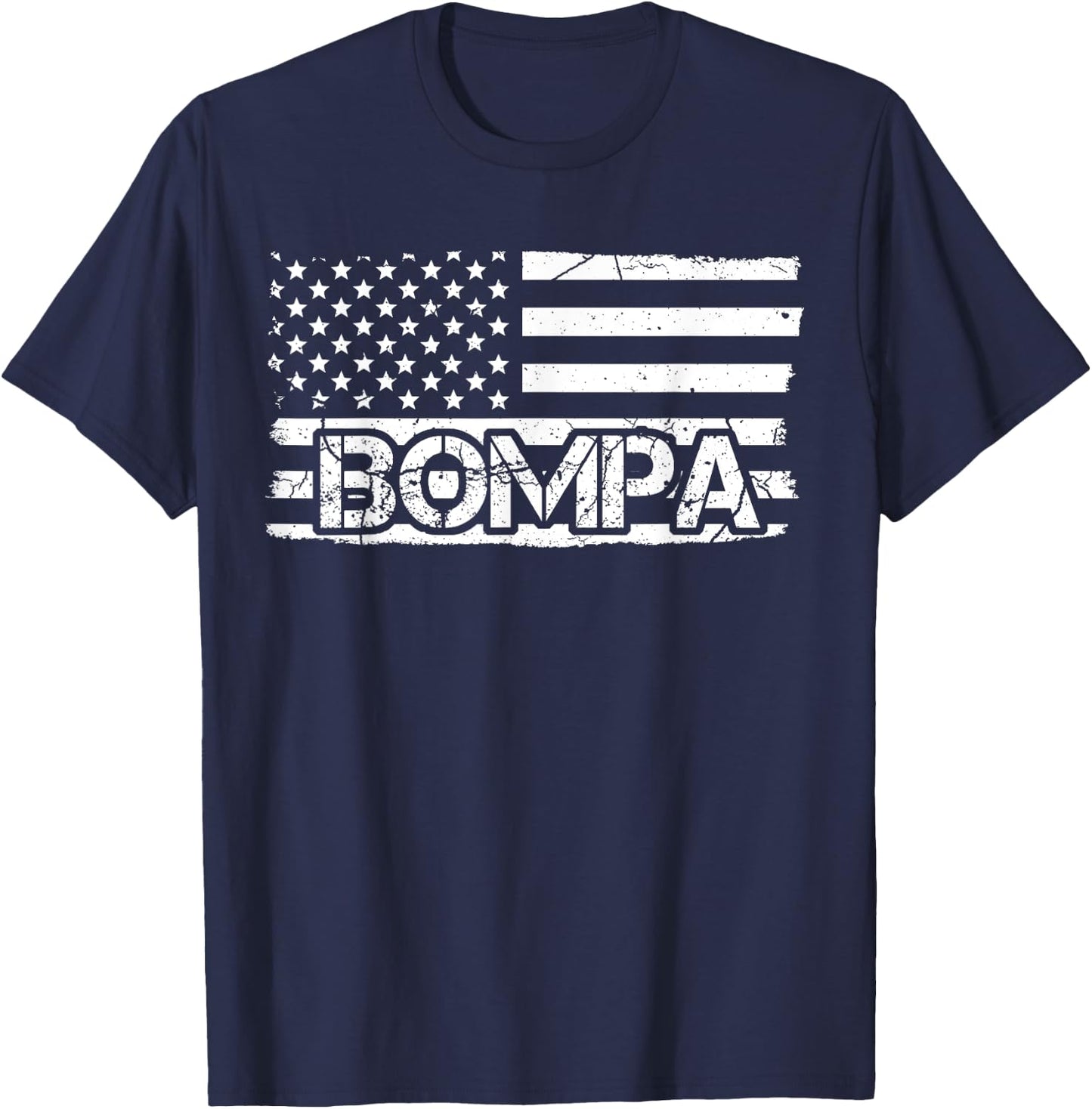Bompa American Flag Father's Day Grandpa Gift T-Shirt - T-Shirt | Navy