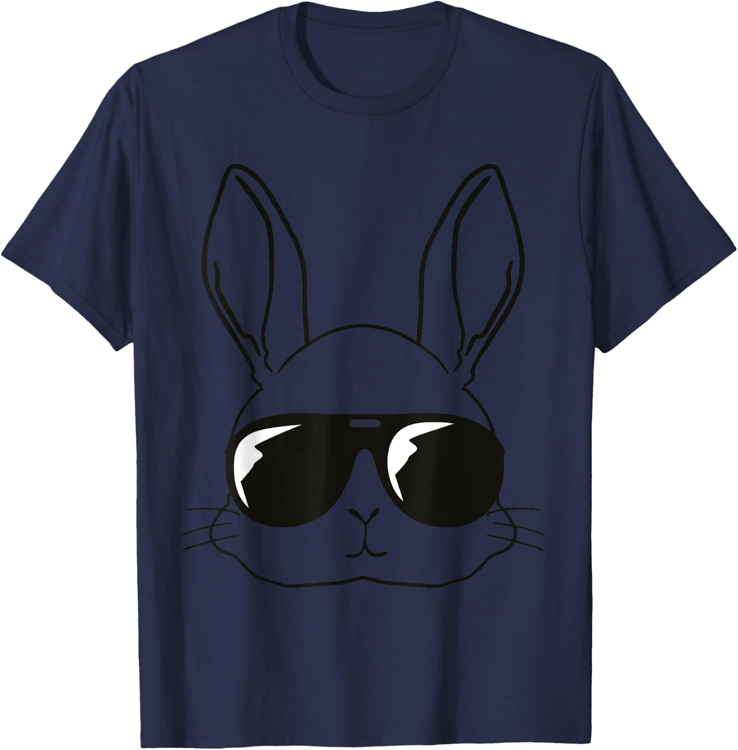 Cool Easter Bunny Face Kids Men Boys Easter , gray T-Shirt - T-Shirt | Navy