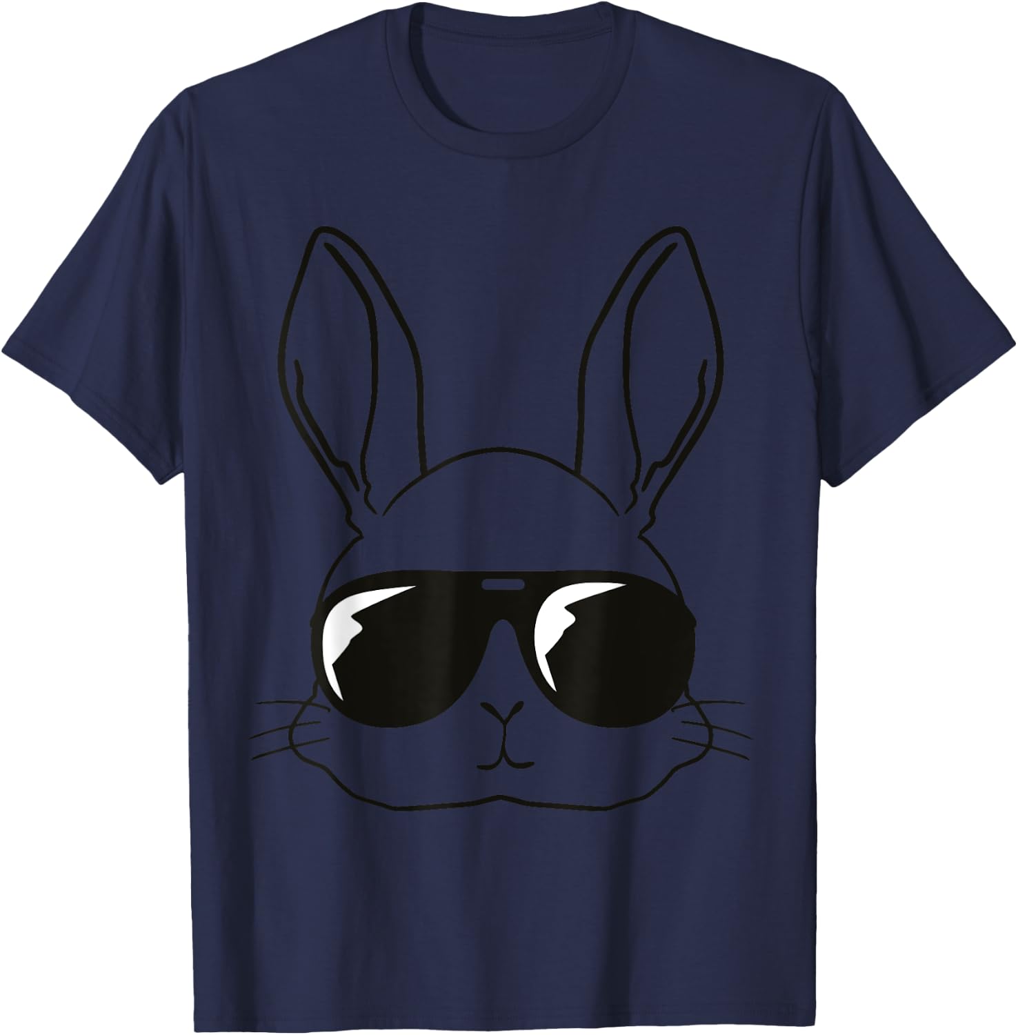 Cool Easter Bunny Face Kids Men Boys Easter , gray T-Shirt - T-Shirt | Navy