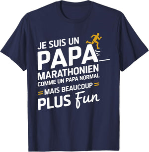 Je Suis Un Papa Marathonen Funny Father's Day T-Shirt - T-Shirt | Navy