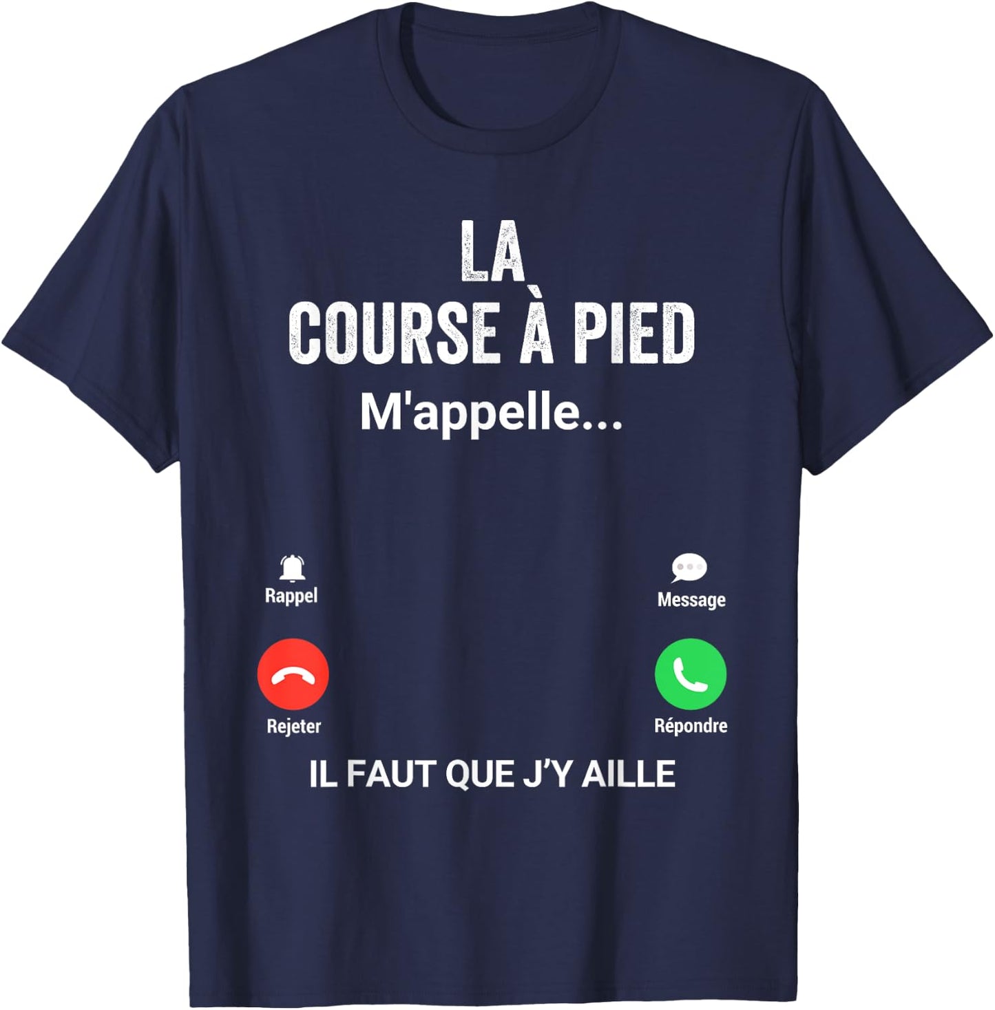 Running Me Calls Gift Humor Runner , Black, S T-Shirt - T-Shirt | Navy