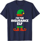 I'm The Insurance Elf Family Pajama Christmas Funny T-Shirt - T-Shirt | Navy