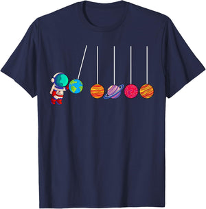 Astrophysicist Planet Cradle Astronomy T-Shirt - T-Shirt | Navy