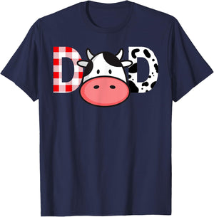 Cow Mom or Dad Birthday Farm Birthday Party T-Shirt - T-Shirt | Navy