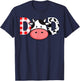 Cow Mom or Dad Birthday Farm Birthday Party T-Shirt - T-Shirt | Navy