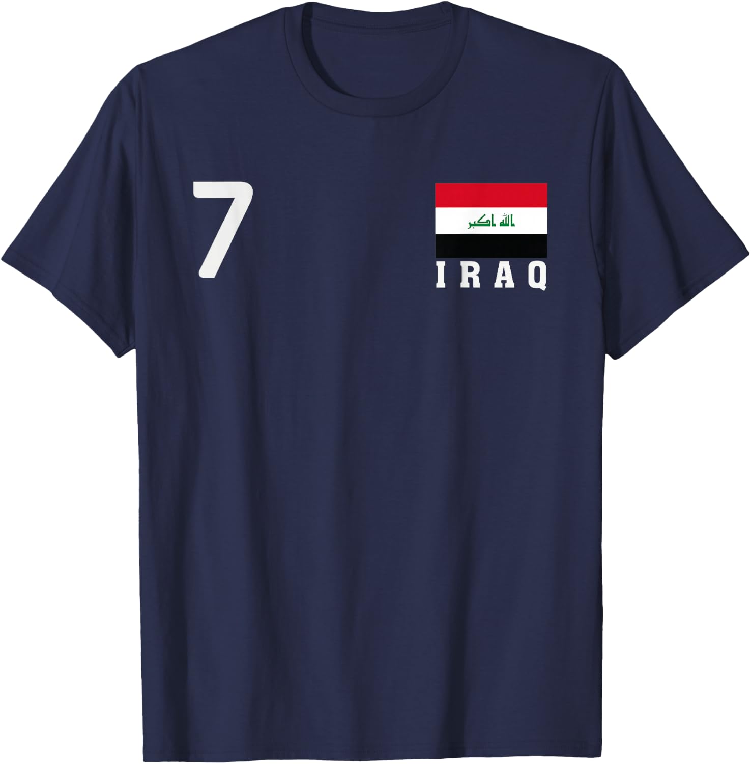 Iraq Number National Flag Country Pride Heritage T-Shirt - T-Shirt | Navy