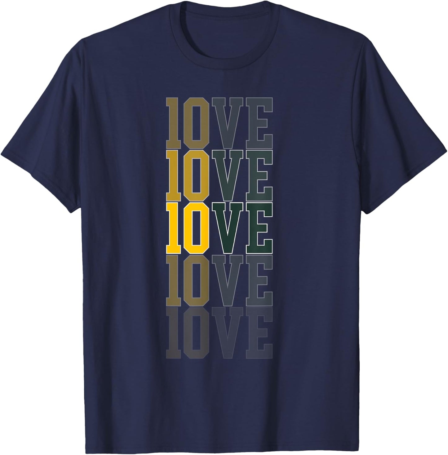Feel The 10VE Jordan Quarterback Love American Football T-Shirt - T-Shirt | Navy