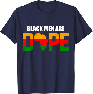 Fathers Day Black Men Are Dope African American Graphic T-Shirt - T-Shirt | Navy