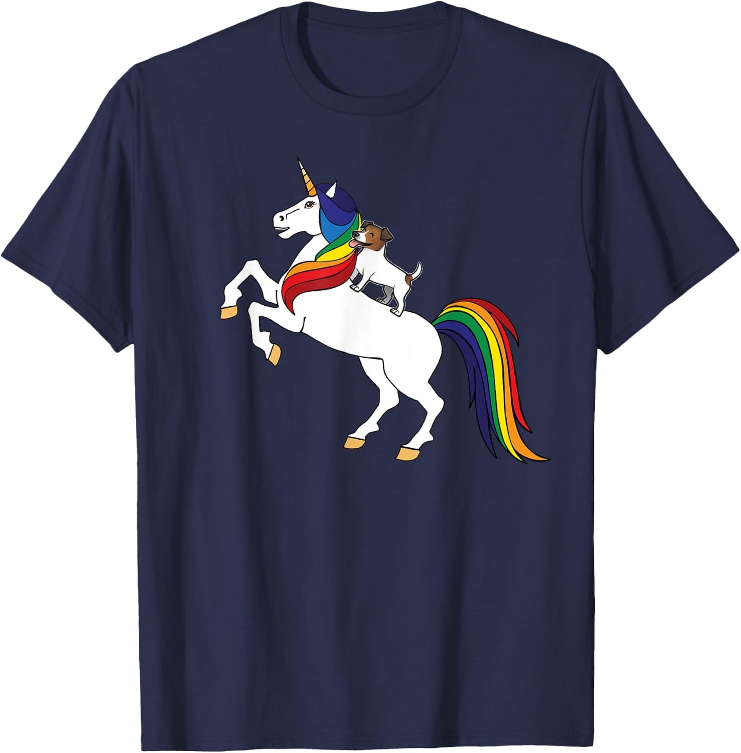 JRT Dog Lover Unicorn Kids Girls Jack Russell T-Shirt - T-Shirt | Navy