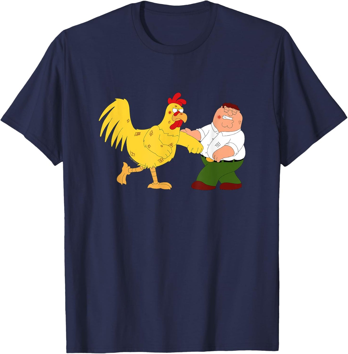 Family Guy Peter & Chicken Fighting T-Shirt - T-Shirt | Navy
