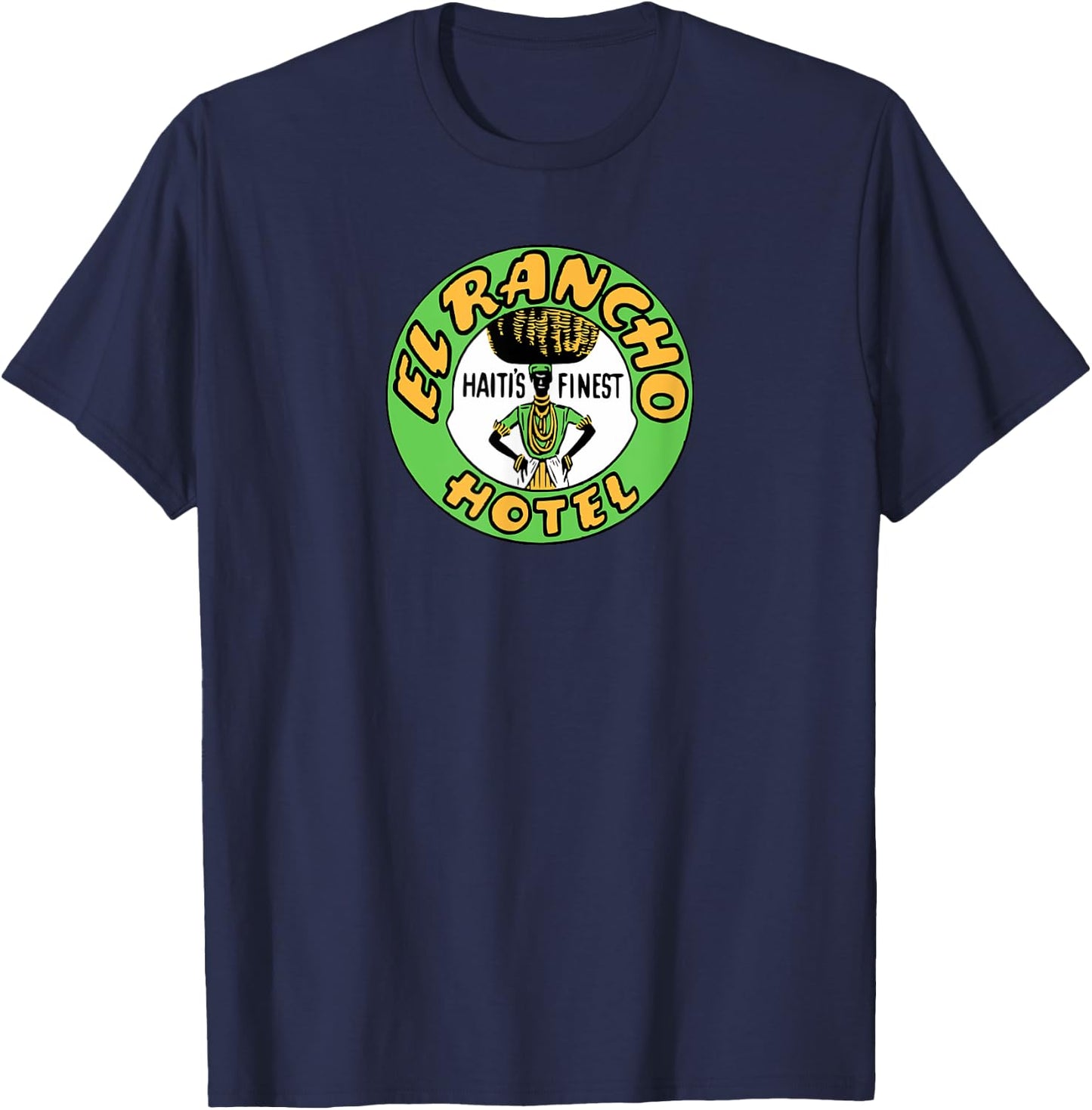 El Rancho Hotel Haiti's Finest Vintage Travel Sticker T-Shirt - T-Shirt | Navy